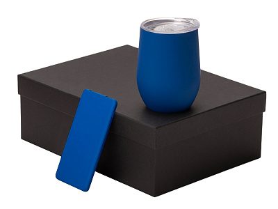 Подарочный набор COLOR IT с термокружкой и повербанком (Синий)