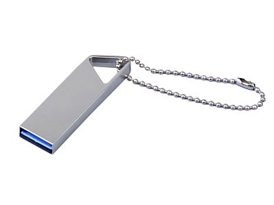 USB 3.0-флешка на 128 Гб с мини чипом и отверстием для цепочки (Серебристый)