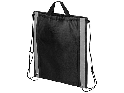 Рюкзак-мешок Savy со светоотражающими полосами по бокам (Чёрный)