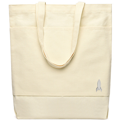 Сумка для покупок JETTA 325 г/м² с шильдом - ракета, натуральный (Натуральный/шильд ракета (серебро)) Сумка для покупок JETTA 325 г/м² с шильдом - ракета, натуральный (Натуральный/шильд ракета (серебро))