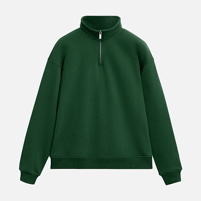 Толстовка на молнии унисекс FLOW, зеленая, размер 3XL/4XL (Зеленый)