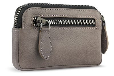 Ключница BUGATTI Bella, бежевая, воловья кожа/полиэстер, 12х1,5х7 см