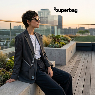 Шнур Cord с кольцами, карабинами и держателем для телефона, с регулировкой длины (серый) (Серый)