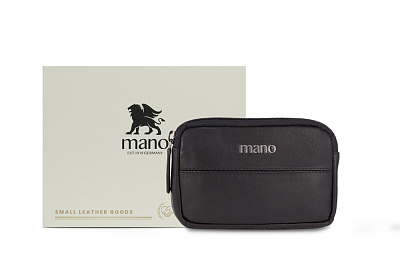 Ключница Mano "Don Romeo", с RFID защитой, натуральная кожа в чёрном цвете, 11 х 2 х 7 см