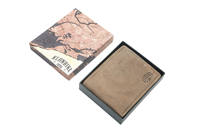 Бумажник KLONDIKE «Rob», натуральная кожа в коричневом цвете, 12,5 х 10 см