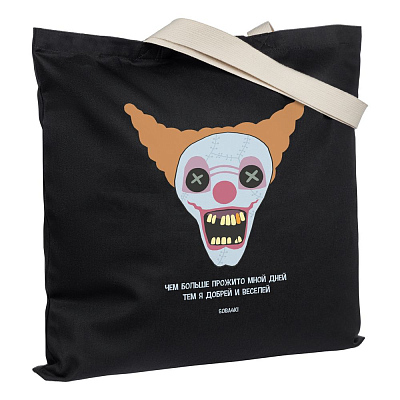 Холщовая сумка «Цирк» с внутренним карманом, черная (Чёрный)