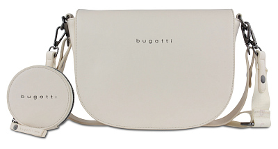 Сумка наплечная женская BUGATTI Almata, с кошельком, бежевая, полиуретан, 27х6х18,5 см