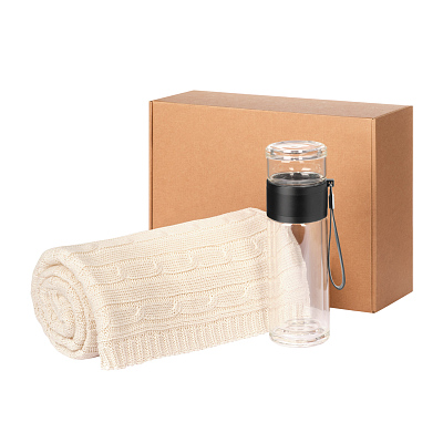 Подарочный набор Terso, Fado  (плед, термобутылка) (Бежевый)