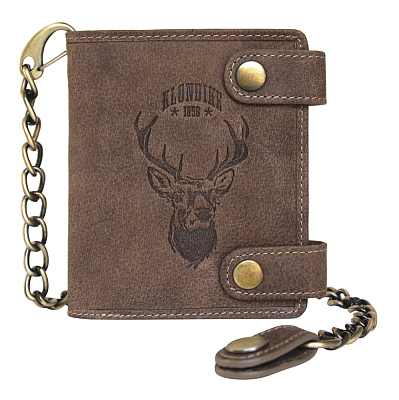Бумажник KLONDIKE «Tim Deer», натуральная кожа в светло-коричневом цвете, 11,5 х 12,5 х 3 см (Коричневый)