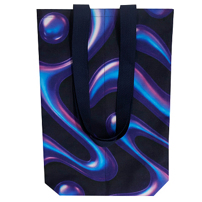 Сумка-шоппер для вина Вогги с полноцветной печатью (Тёмно-синий)