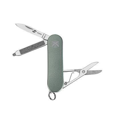 Нож перочинный Stinger, 62 мм, 4 функции, материал рукояти алюминий (зеленый), в картонной коробке (Зеленый)