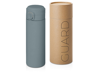 Вакуумная термокружка c кнопкой Guard, soft-touch, 400 мл (Антрацит)