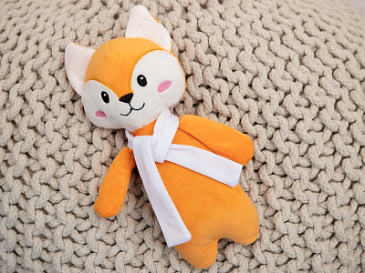 Мягкая игрушка Beastie Toys, лисенок с белым шарфом