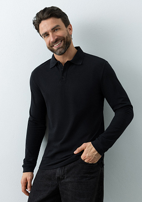 Рубашка поло унисекс STAN длинный рукав хлопок/полиэстер 185, 104S