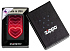 Зажигалка ZIPPO Hearts Design с покрытием Black Light, латунь/сталь, черная, матовая, 38x13x57 мм - Фото 6