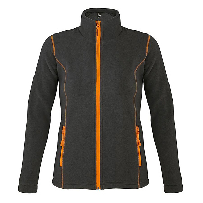 Толстовка женская флисовая NOVA WOMEN 200 (Темно-серый, оранжевый)