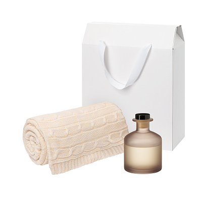 Подарочный набор Mizu, Fado  (диффузор, плед) (Бежевый)