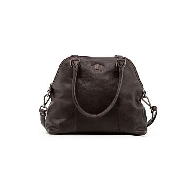 Сумка женская KLONDIKE DIGGER «Ella», натуральная кожа в темно-коричневом цвете, 35 x 28,5 x 12,5 см (Коричневый)