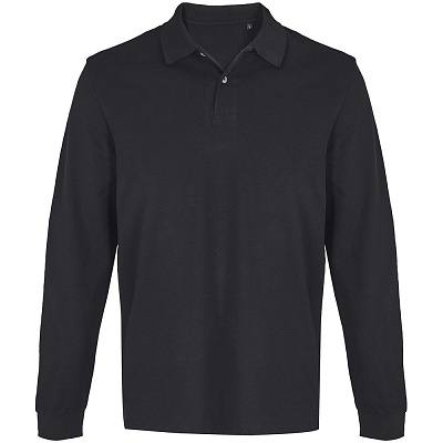 Рубашка поло унисекс с длинным рукавом Pacific LSL, белая (Чёрный)