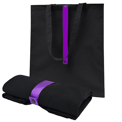 Сумка для покупок Rock’n’ROLL 260 г/м², фиолетовая (Черный/фиолетовый)