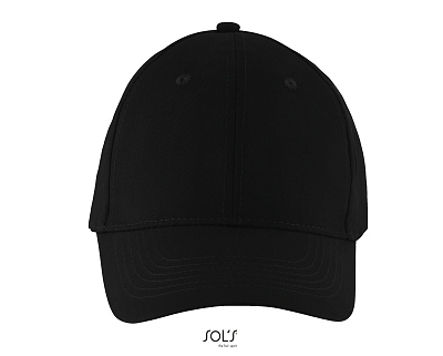 Бейсболка SOLAR, 6 клиньев (Чёрный)