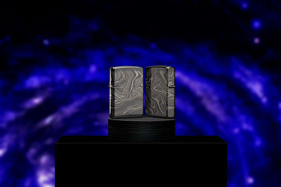 Зажигалка ZIPPO Marble Pattern с покрытием High Polish Black, латунь/сталь, чёрная, 38x13x57 мм