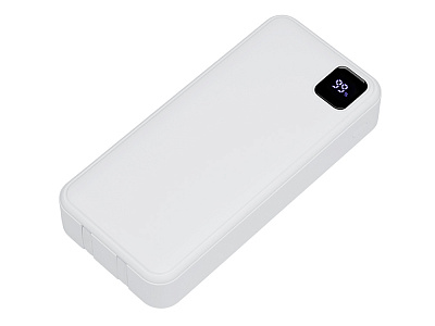 Внешний аккумулятор со встроенными кабелями Фрэйм Про, быстрая зарядка, 20000мач (Белый) Внешний аккумулятор со встроенными кабелями Фрэйм Про, быстрая зарядка, 20000мач (Белый)