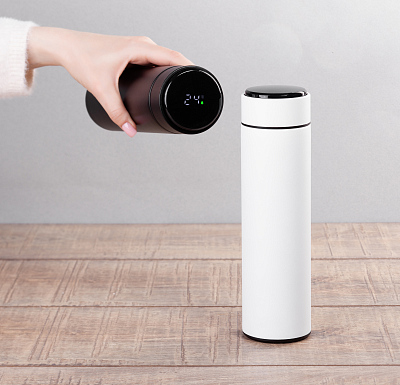 Заварочный термос "Финикс" 500 мл с индикацией температуры, черный