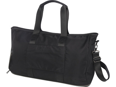 Спортивная сумка Rhine из переработанного материала с возможностью расширения (Сплошной черный)