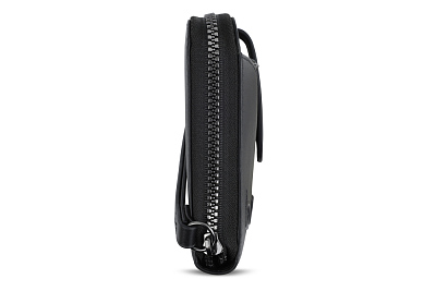 Кошелёк женский BUGATTI Daphne с ключницей, чёрный цвет, воловья кожа/полиэстер, 19х3х11 см