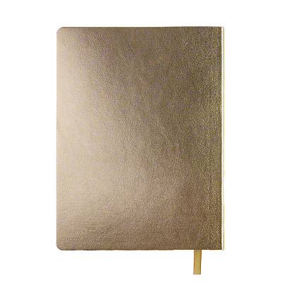 Бизнес-блокнот AURI, формат А5, золотистый, блок в линейку