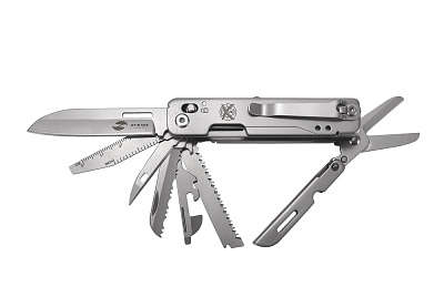 Мультитул Stinger, 92 х 30 мм, 15 функций, сталь , в картонной коробке (Серебристый)