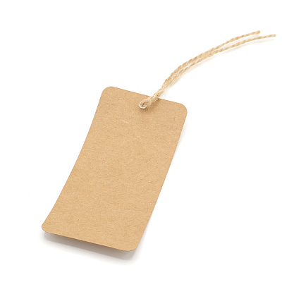 Бирка картонная на верёвке, крафт (Бежевый)