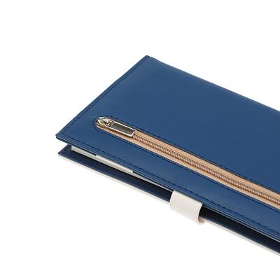 Записная книжка Pierre Cardin синяя, 10,5 х 18,5 см