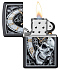 Зажигалка ZIPPO Skull Clock с покрытием Black Matte, латунь/сталь, чёрная, матовая, 38x13x57 мм - Фото 2
