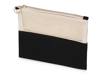 Косметичка Mesh хлопковая с сетчатой вставкой (Чёрный)