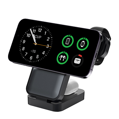 Беспроводное ЗУ Pero WB01 Ultimate MagSafe 3в1