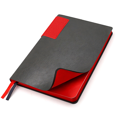 Ежедневник A5 недатированный Molfetta в мягком переплёте  (Серо-красный)
