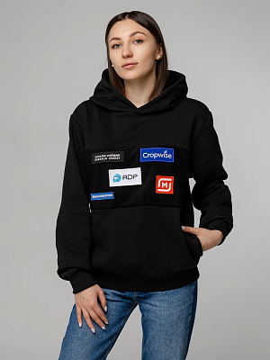 Худи унисекс Patch Catcher со вставкой из липучки, черное (Чёрный)