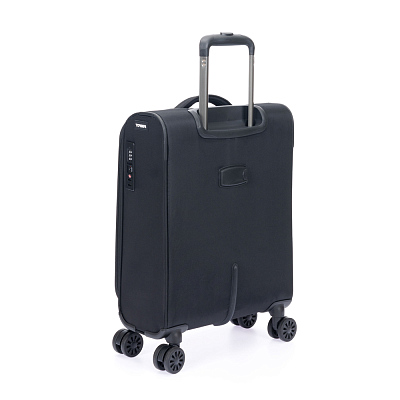 Чемодан TORBER Seyd, чёрный, нейлон 600D, 36,5 х 19 х 54 см, 32 л