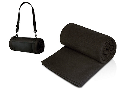 Плед Нежность с ремешком на плечо (Чёрный)