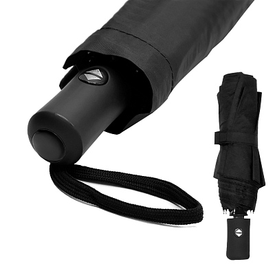 Автоматический противоштормовой зонт Vortex To Go, чёрный/чёрный (Черный/черный)