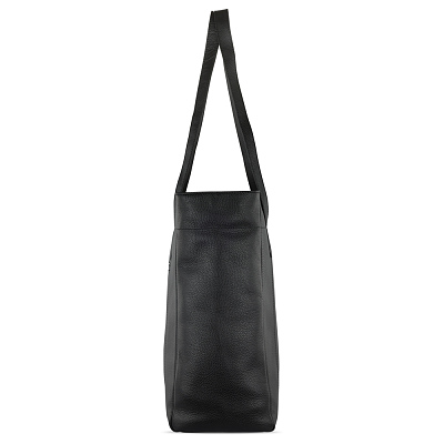 Сумка дорожная женская BUGATTI Elsa, чёрная, воловья кожа/полиэстер, 57х15х37 см