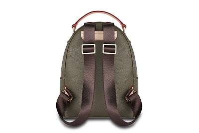 Рюкзак женский BUGATTI Ella, оливковый, полиуретан, 24х11,5х28 см