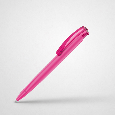 Ручка пластиковая шариковая трехгранная Trinity K transparent Gum soft-touch (Розовый)