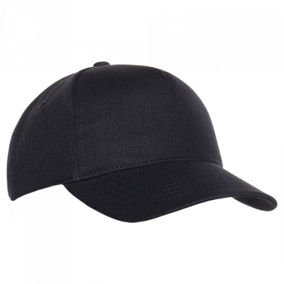 Бейсболка STAN 5 клиньев хлопок 330, 01 (Чёрный)