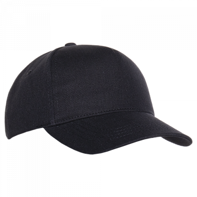Бейсболка STAN 5 клиньев хлопок 330, 01 (Чёрный)