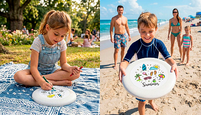 Фрисби-раскраска "Лето", натуральный