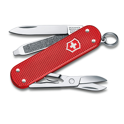 Нож-брелок VICTORINOX Classic SD Alox Colors "Sweet Berry", 58 мм, 5 функций  (Красный)