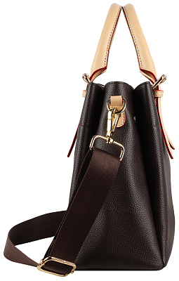 Сумка женская BUGATTI Ella, тёмно-коричневая, полиуретан, 27х12х23,5 см